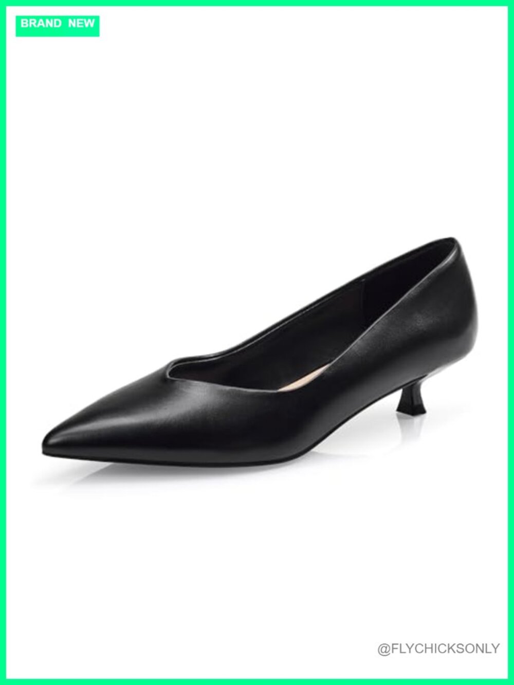 Women's Kitten Heels Closed Pointed Toe Pumps Low Heel Dress Shoes